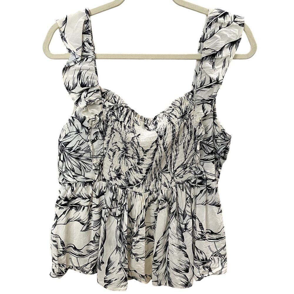 Rose + Olive Floral Sleeveless Top - Size Large (EUC)